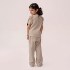 Girls beige blue co-ord set GTW-0006