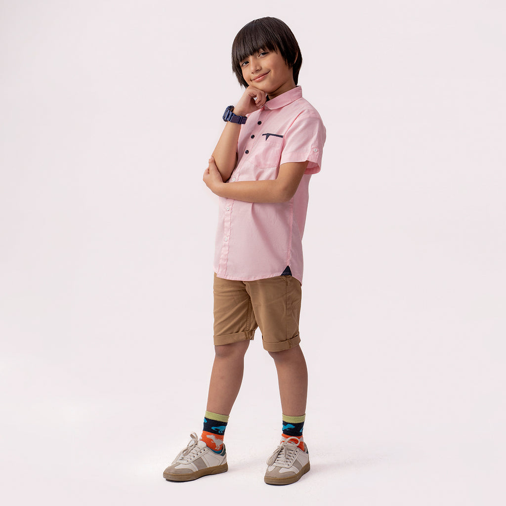 Girls pink formal half sleeve shirt BTW-0005