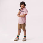 Girls pink formal half sleeve shirt BTW-0005