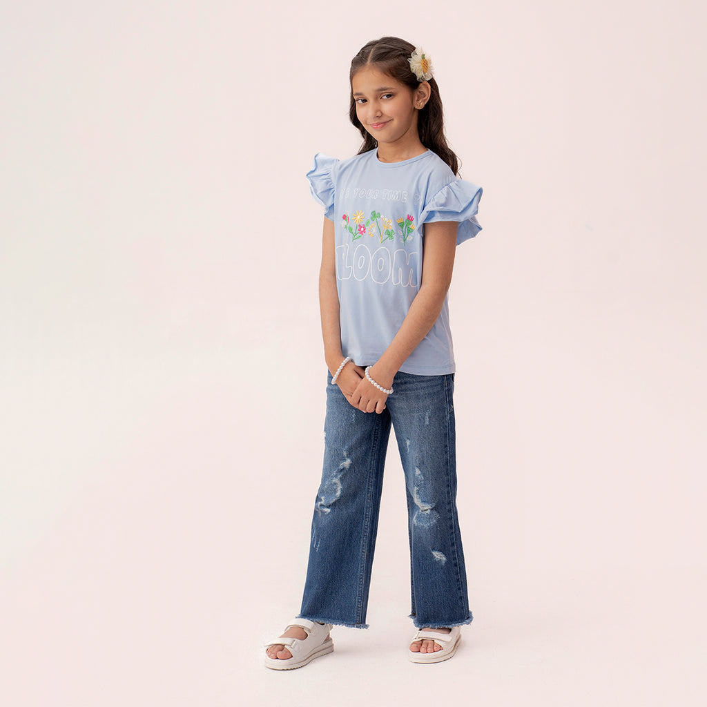 Girls sky blue t-shirt GTK-0003
