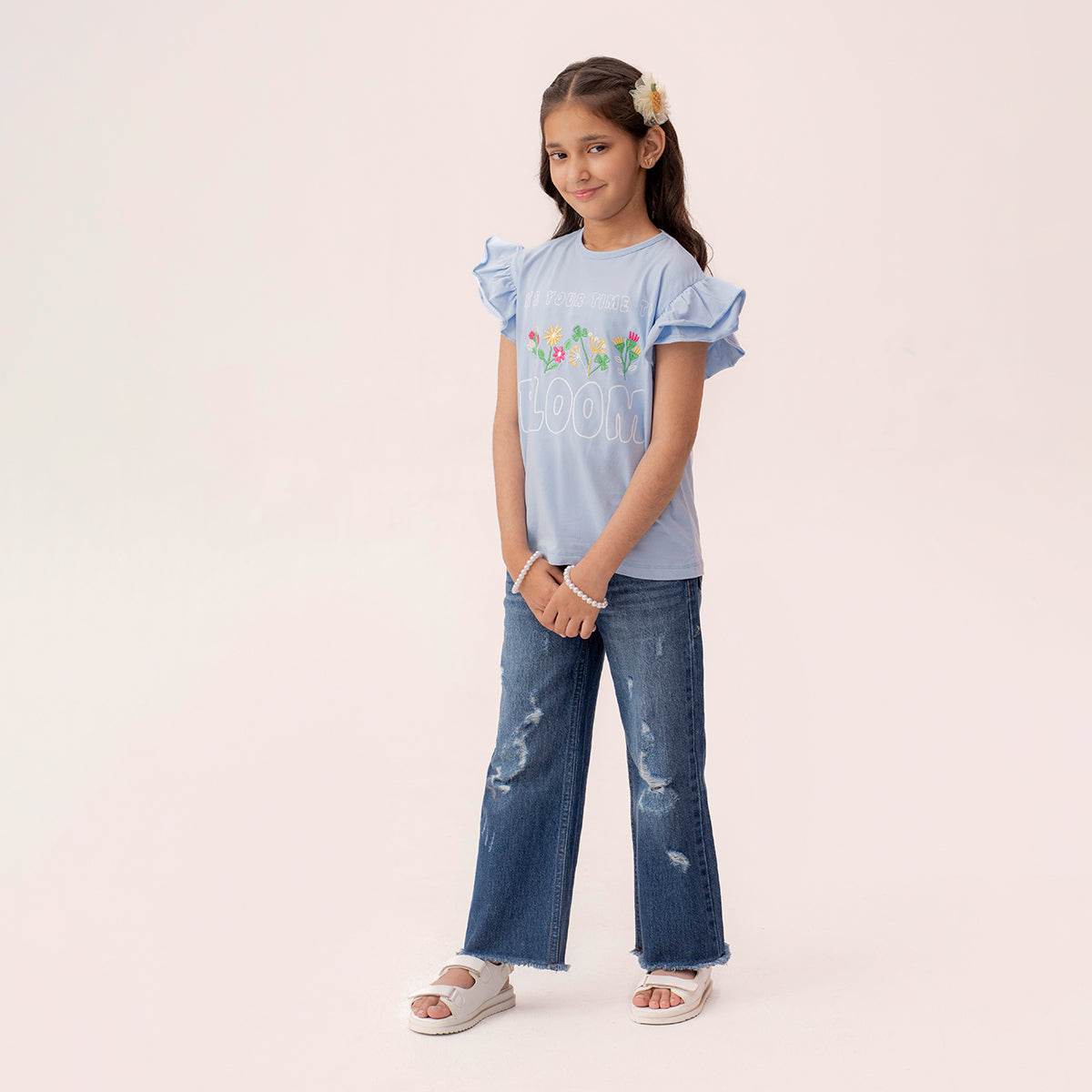 Girls sky blue t-shirt GTK-0003