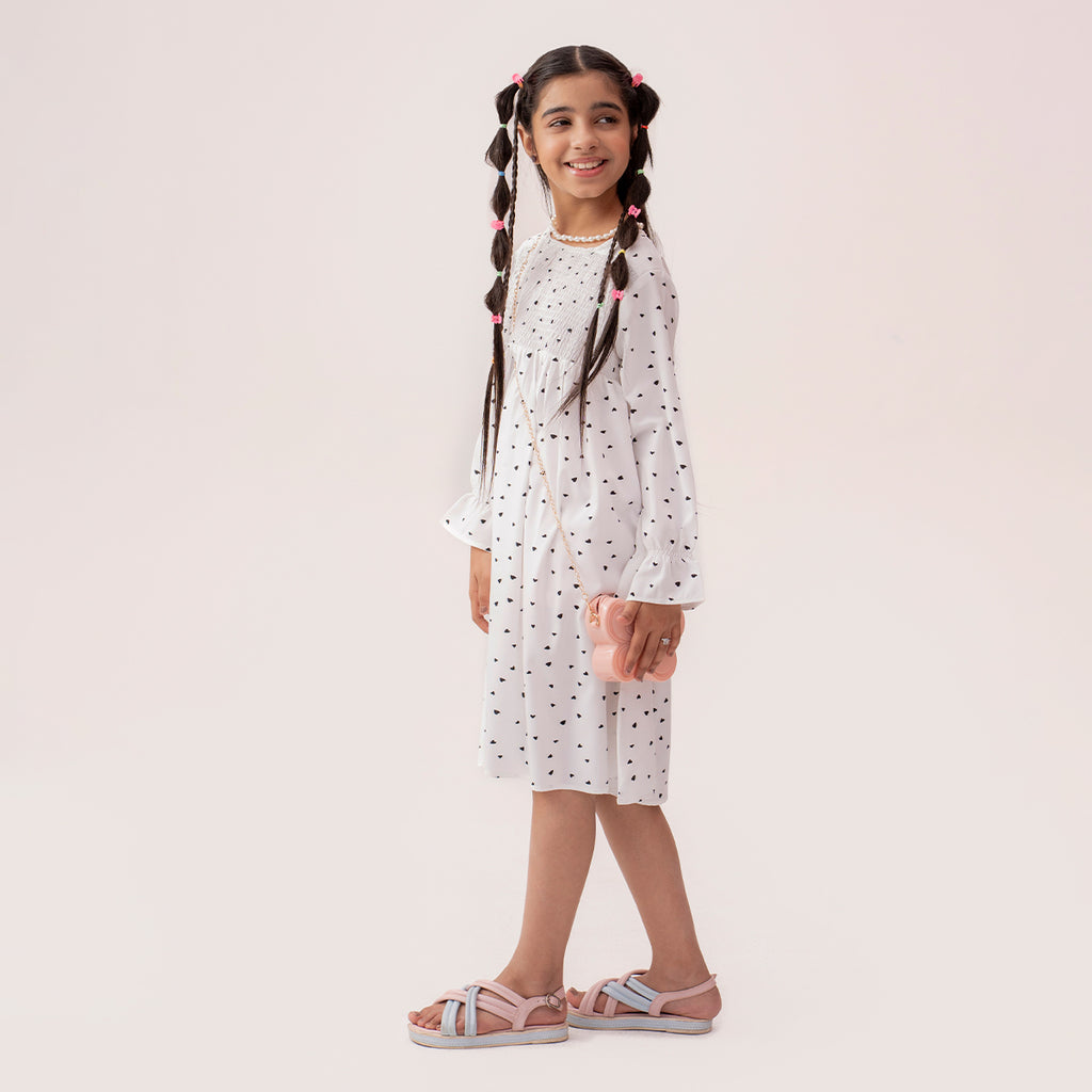 Girls white dress GTW-0008