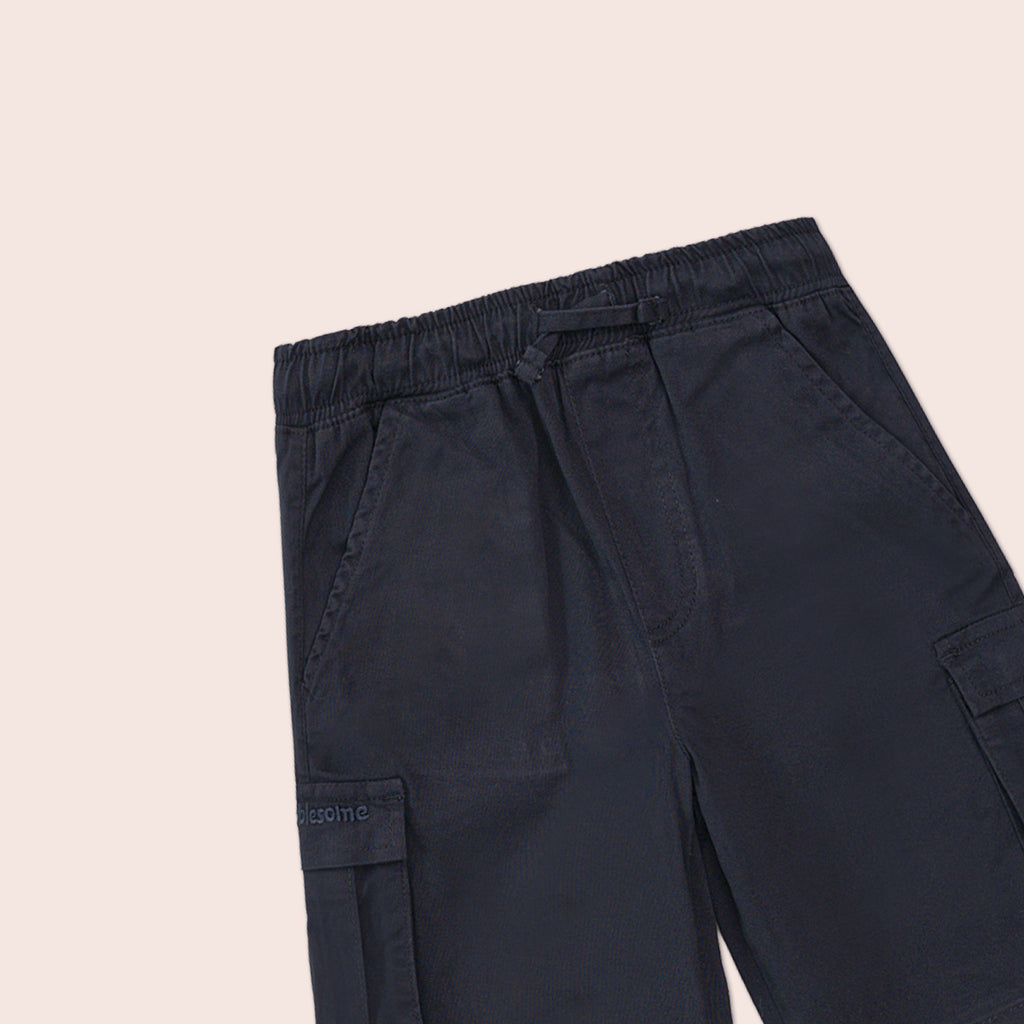Boys twill cargo shorts Navy BBT-0002