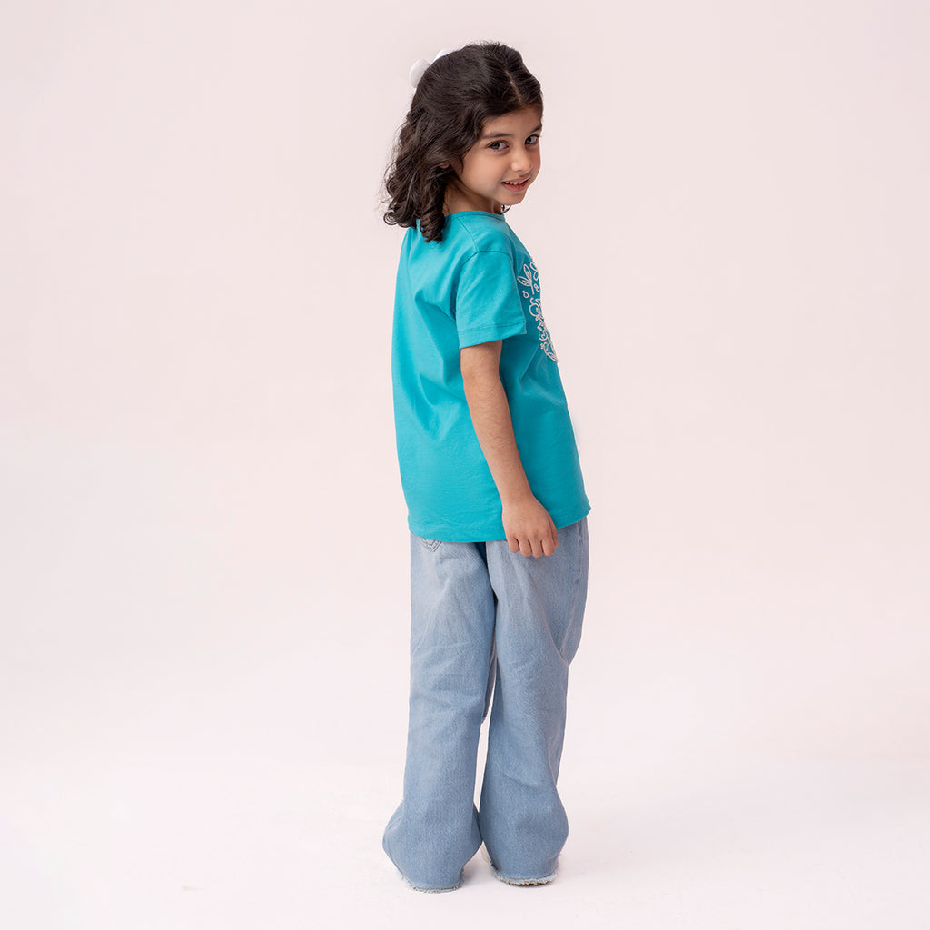 Girls turquoise t-shirt GTK-0005