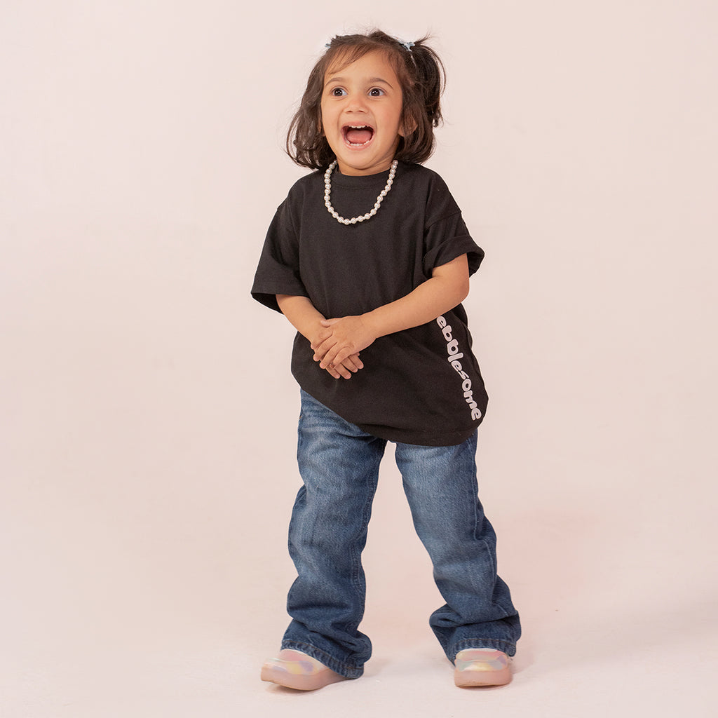 Girls oversized t-shirt Black BTK-0013