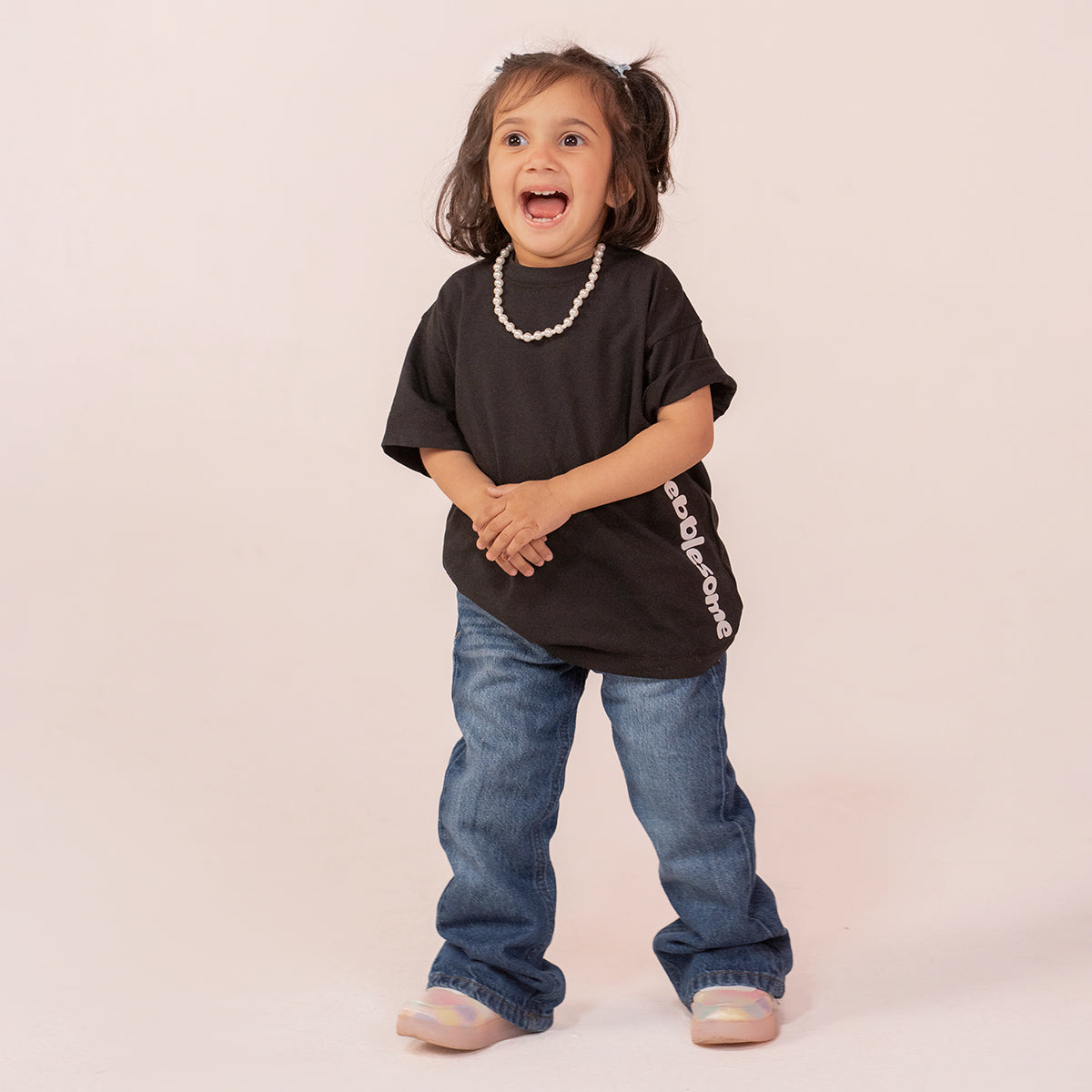 Girls oversized t-shirt Black BTK-0013