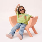 Girls green woven top GTW-0002