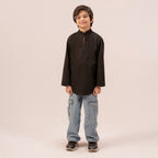 Boys black band collar full sleeve shirt BTW-0006
