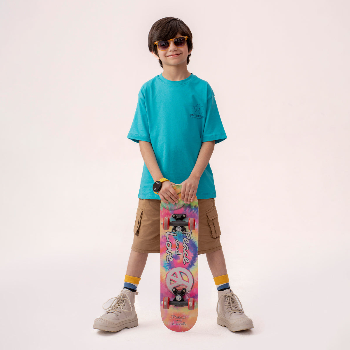 Boys turquoise oversized t-shirt BTK-0008