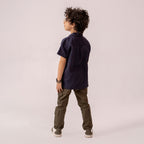 Boys navy resort collar half sleeve shirt BTW-0008