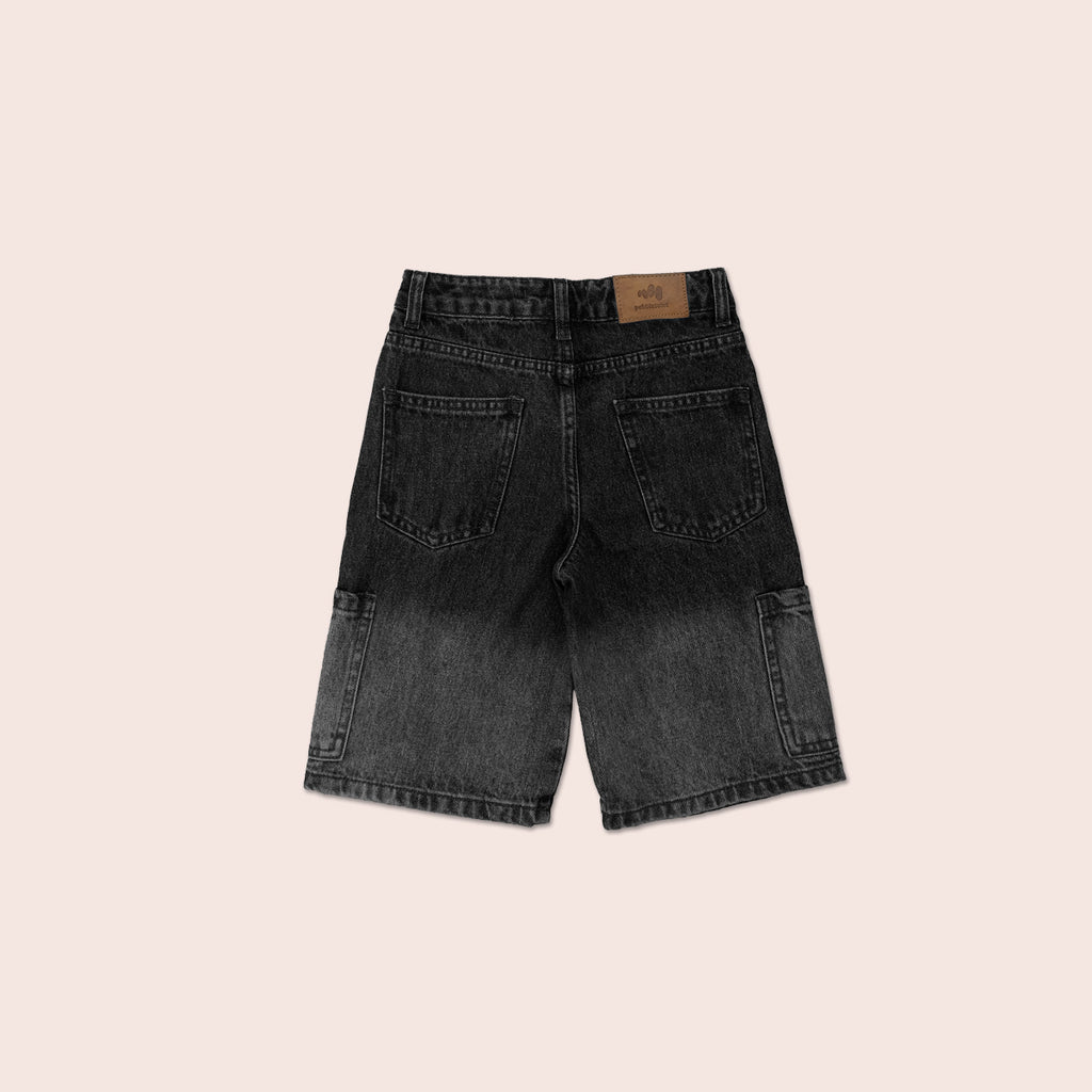 Boys denim cargo shorts Mid Grey BBD-0001