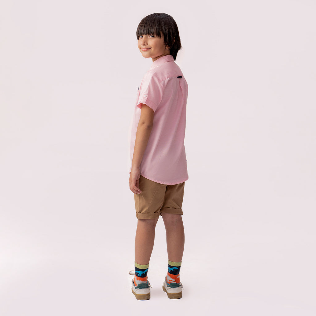 Girls pink formal half sleeve shirt BTW-0005