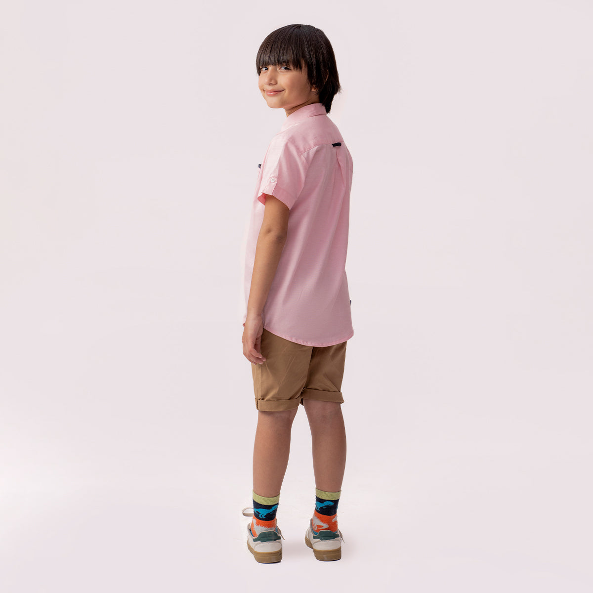 Girls pink formal half sleeve shirt BTW-0005