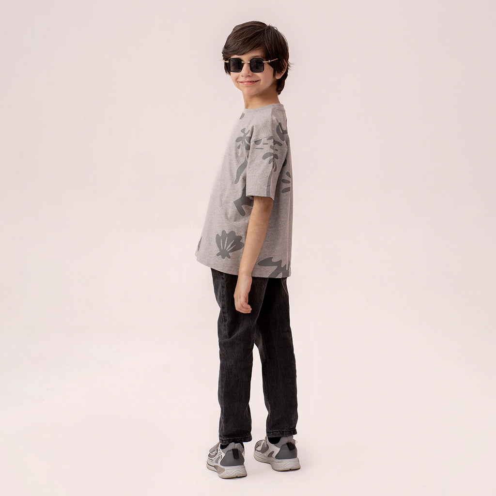 Boys grey oversized t-shirt BTK-0005