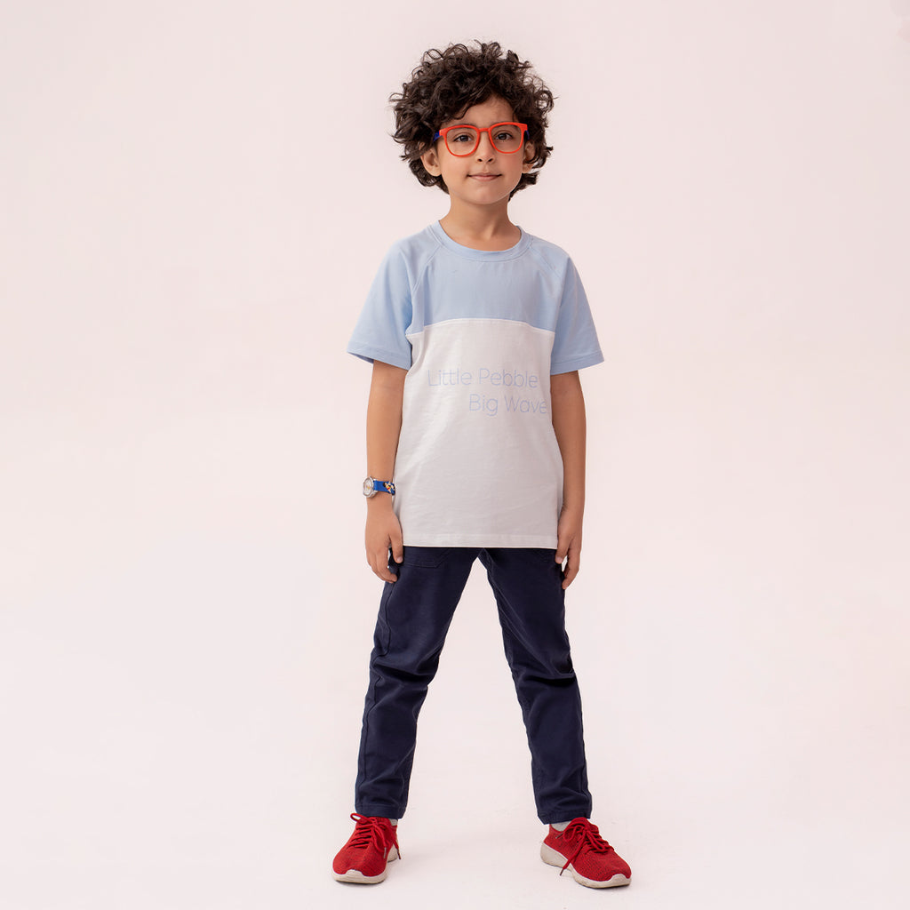 Boys white-sky blue t-shirt BTK-0010