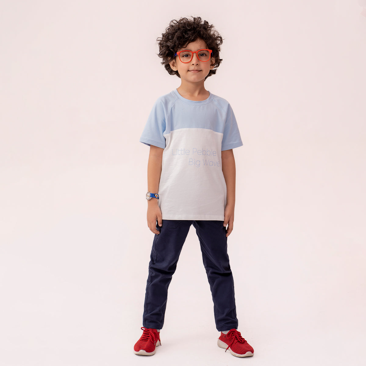 Boys white-sky blue t-shirt BTK-0010