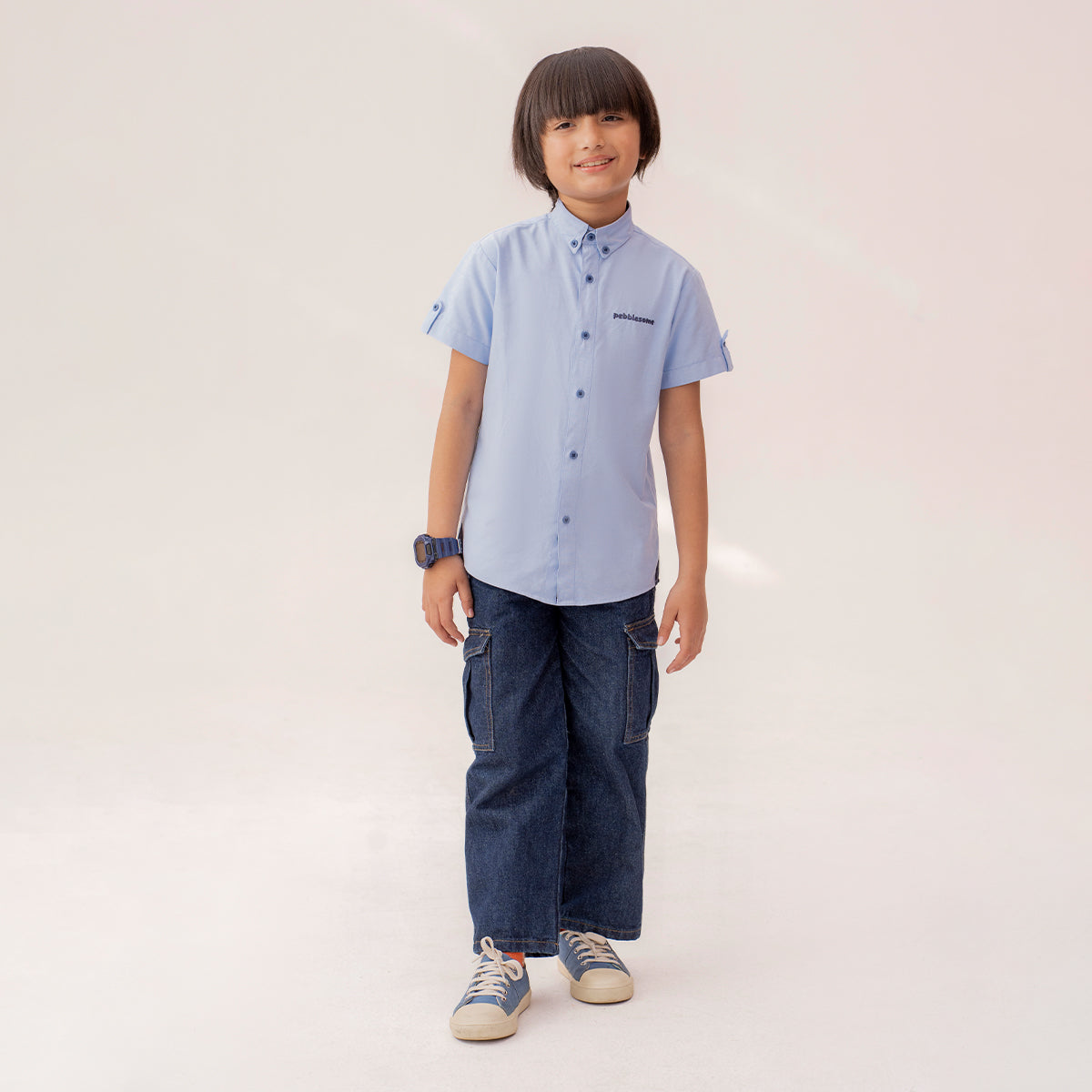 Boys sky blue formal half sleeve shirt BTW-0004