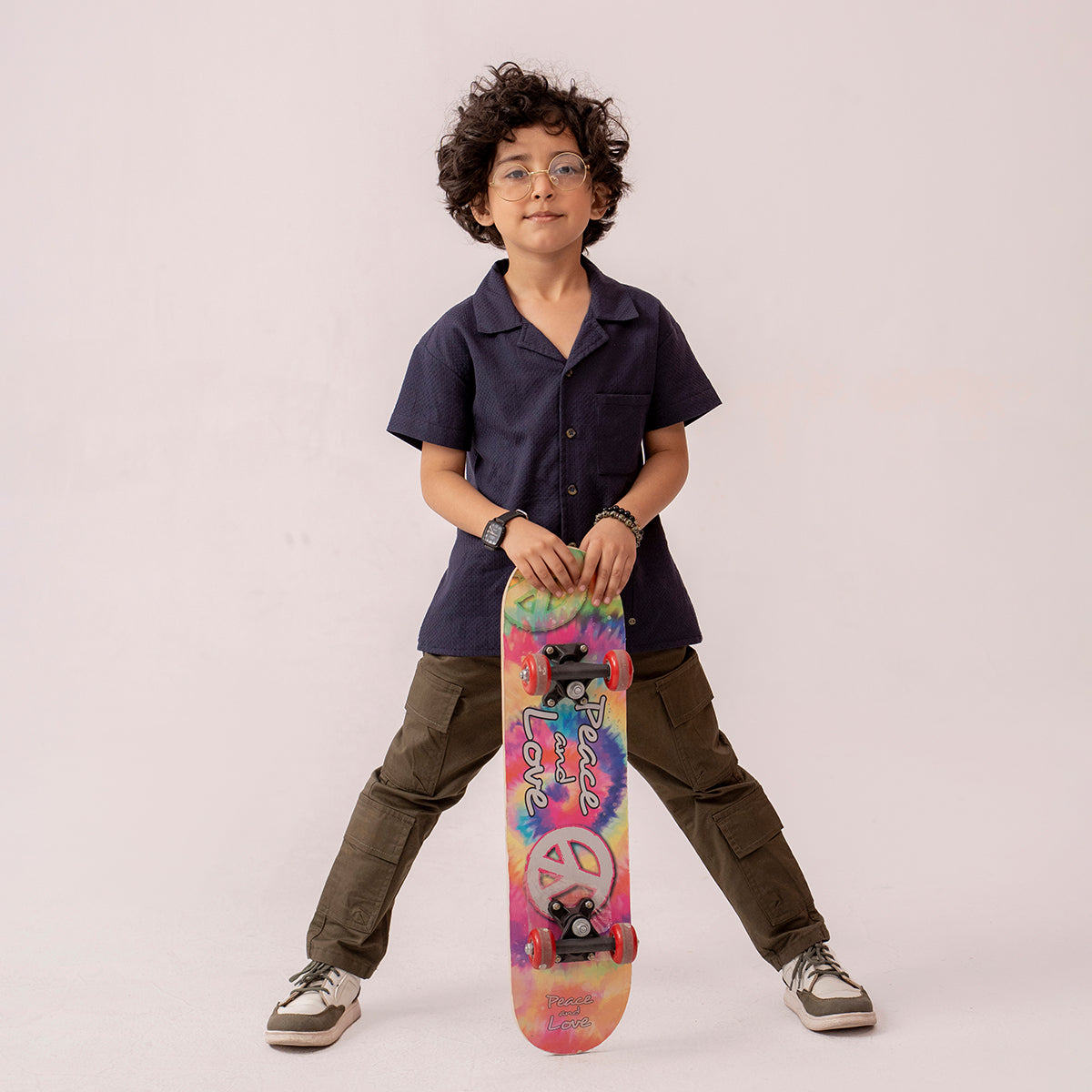 Boys navy resort collar half sleeve shirt BTW-0008