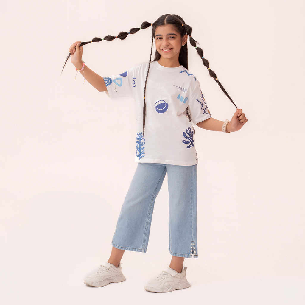 Girls white t-shirt BTK-0007