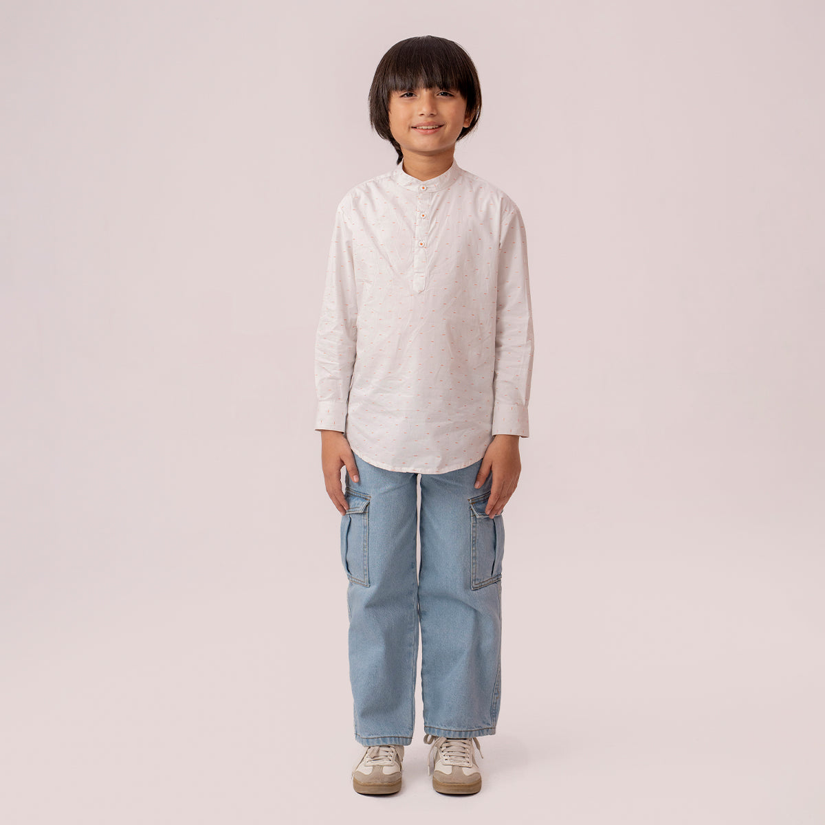 Boys white band collar full sleeve shirt BTW-0007