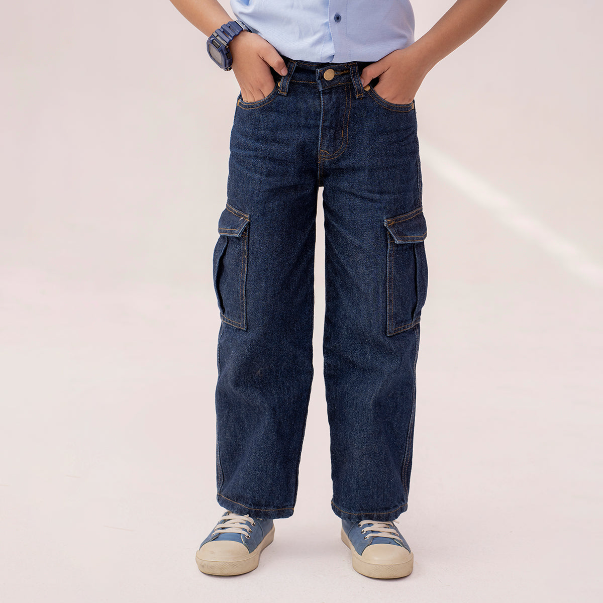 Boys denim cargo pants Dark Blue BBD-0003
