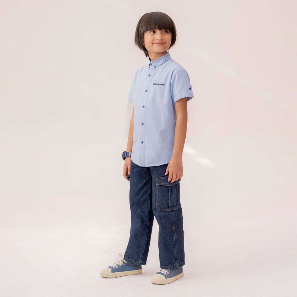 Boys sky blue formal half sleeve shirt BTW-0004