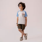 Boys white-sky blue polo shirt BTK-0001