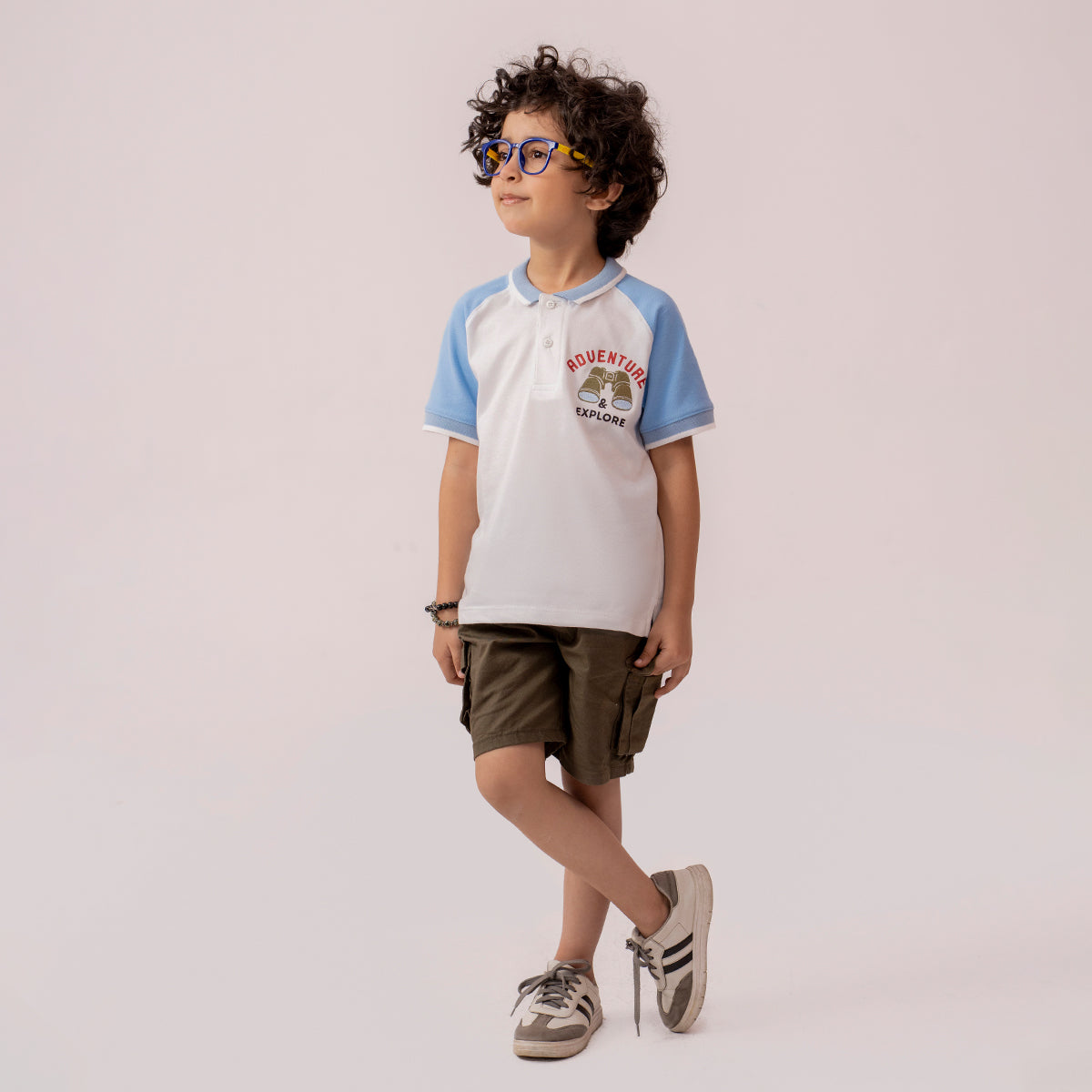 Boys white-sky blue polo shirt BTK-0001