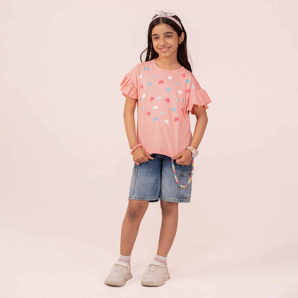 Girls pink t-shirt GTK-0004