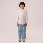 Boys white band collar full sleeve shirt BTW-0007
