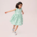 Girls green dress GTW-0009