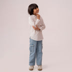 Boys white band collar full sleeve shirt BTW-0007
