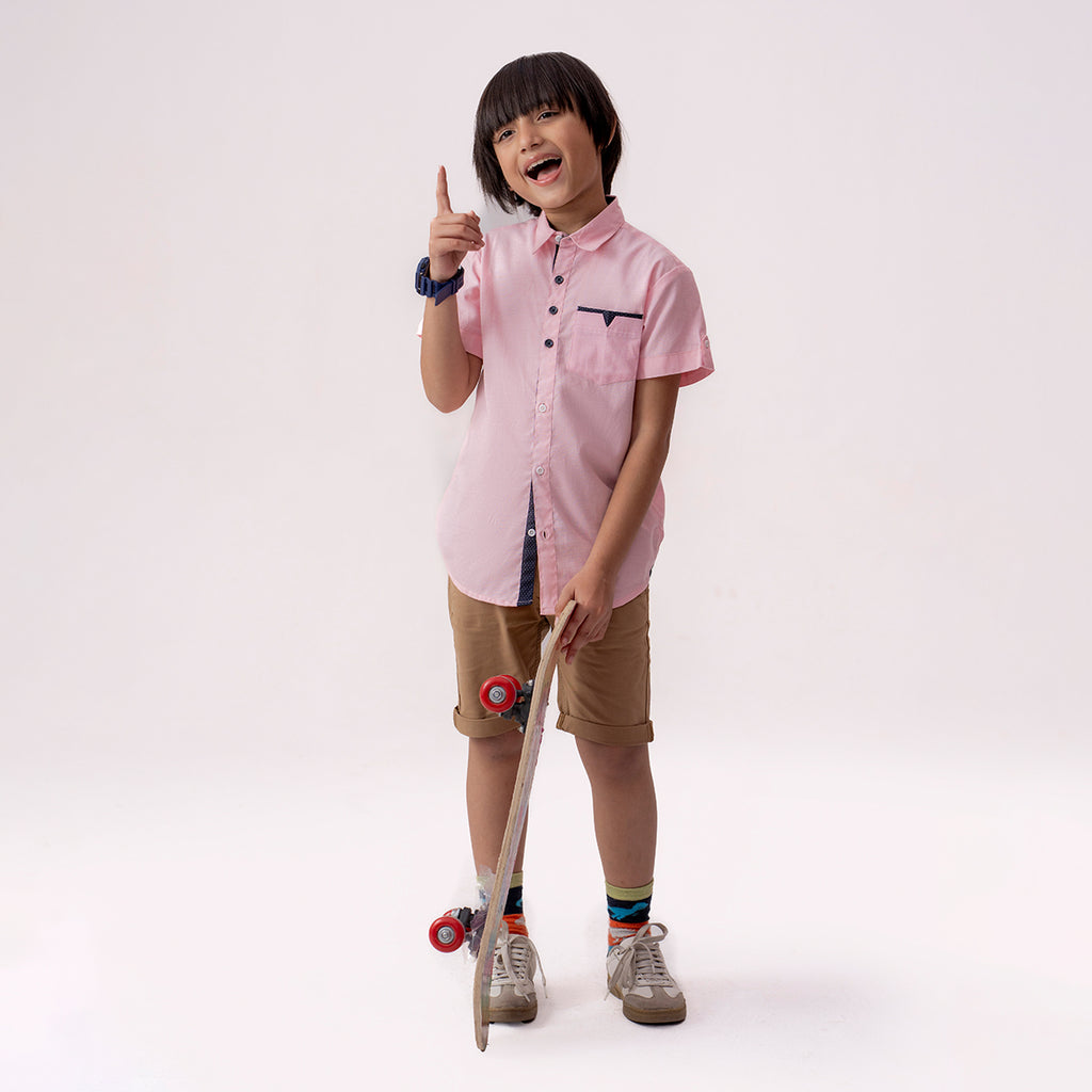 Girls pink formal half sleeve shirt BTW-0005