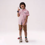 Girls pink formal half sleeve shirt BTW-0005