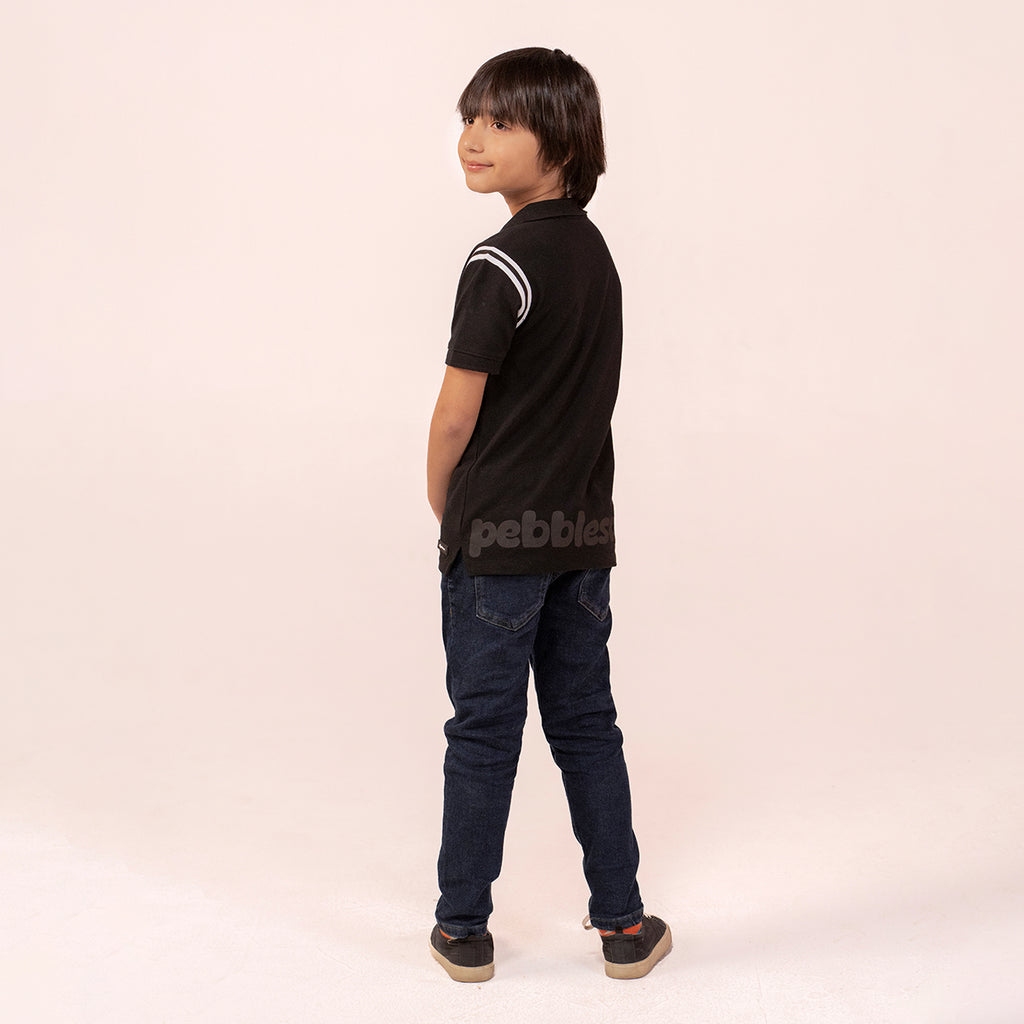 Boys black polo shirt BTK-0003