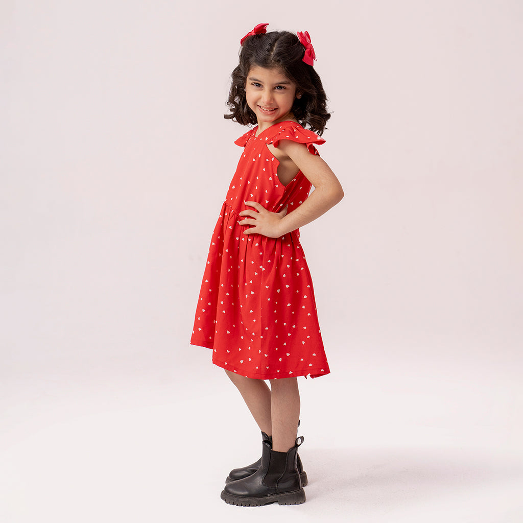 Girls red dress GTW-0010
