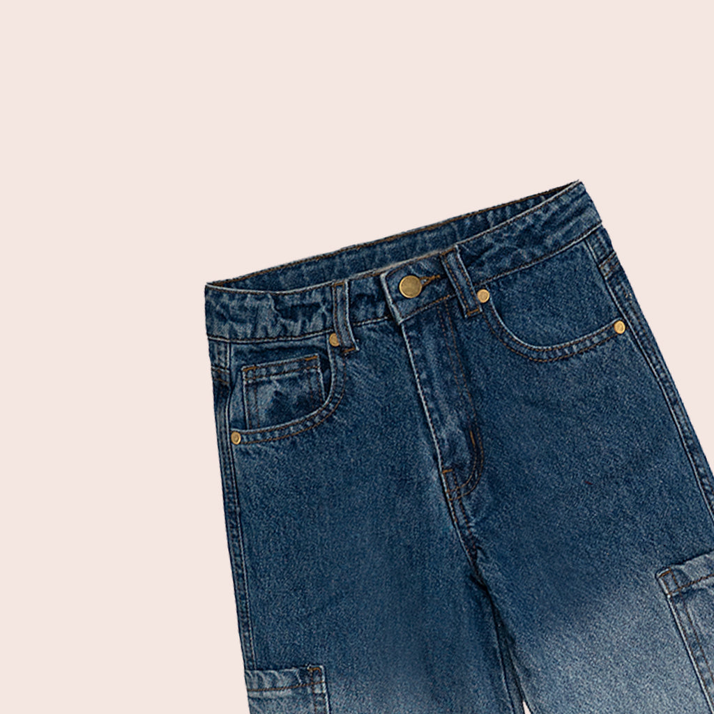 Boys denim cargo shorts Regular Blue BBD-0001