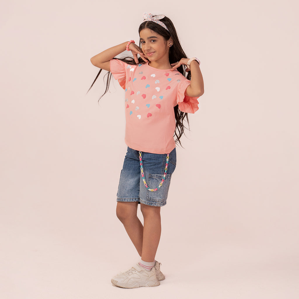 Girls pink t-shirt GTK-0004