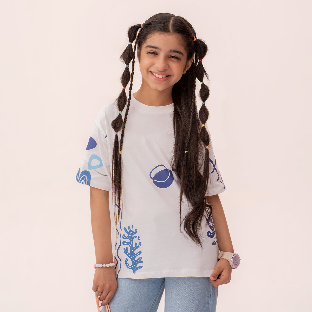Girls white t-shirt BTK-0007