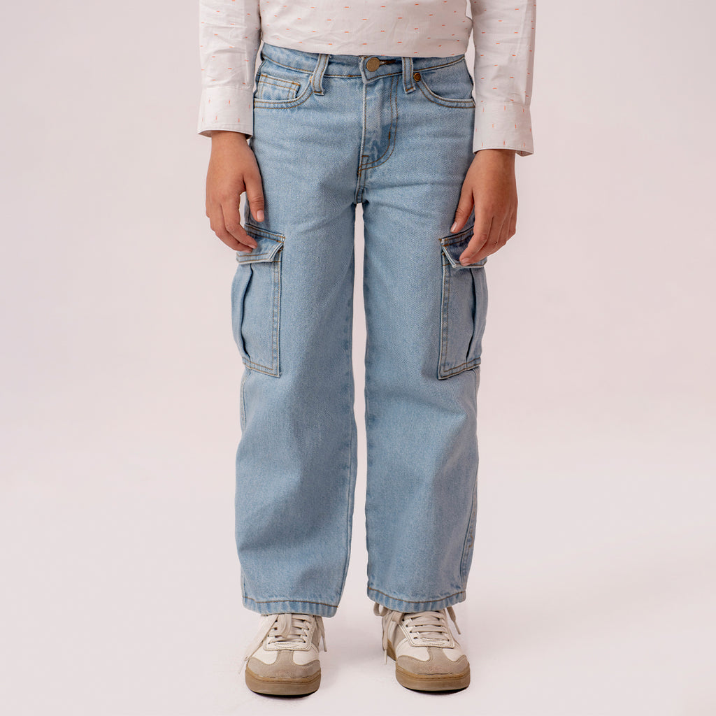 Boys denim cargo pants Light Blue BBD-0003