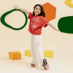 Girls raspberry seashell print oversized tee - GTK0008