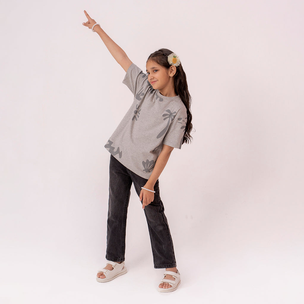 Boys grey oversized t-shirt BTK-0005