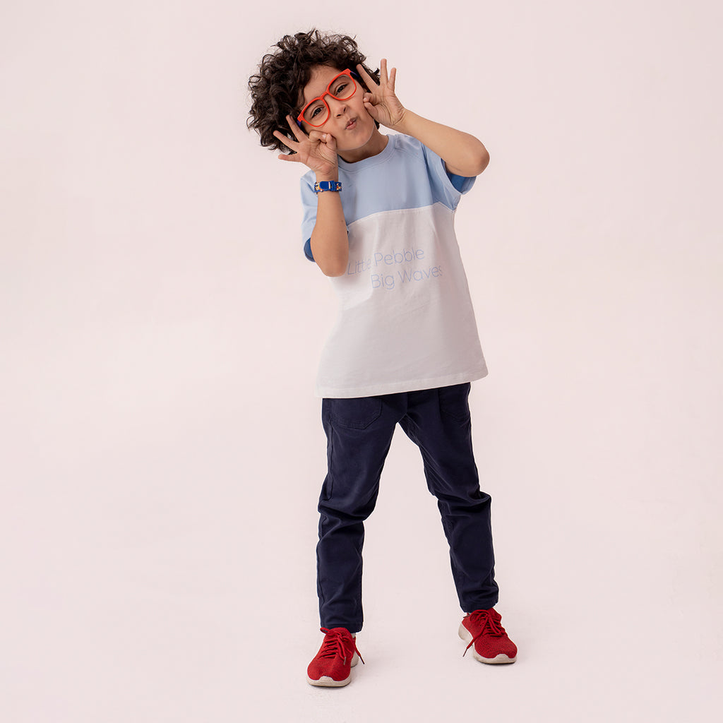 Boys white-sky blue t-shirt BTK-0010