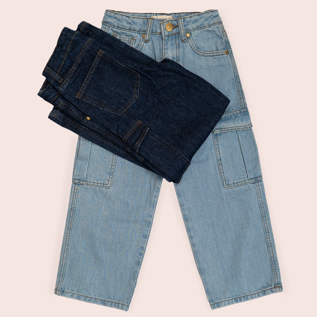 Boys denim cargo pants Light Blue BBD-0003