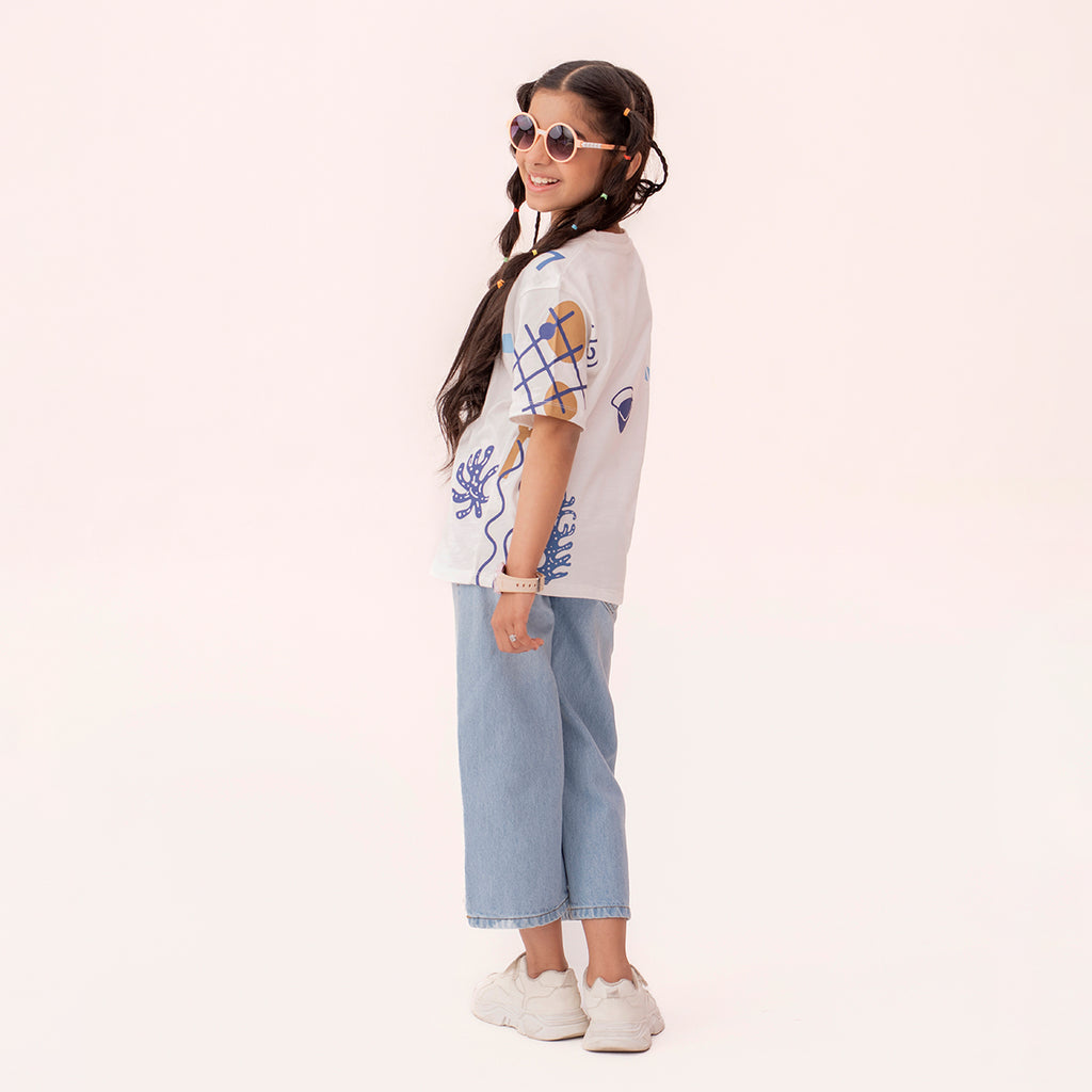 Girls white t-shirt BTK-0007