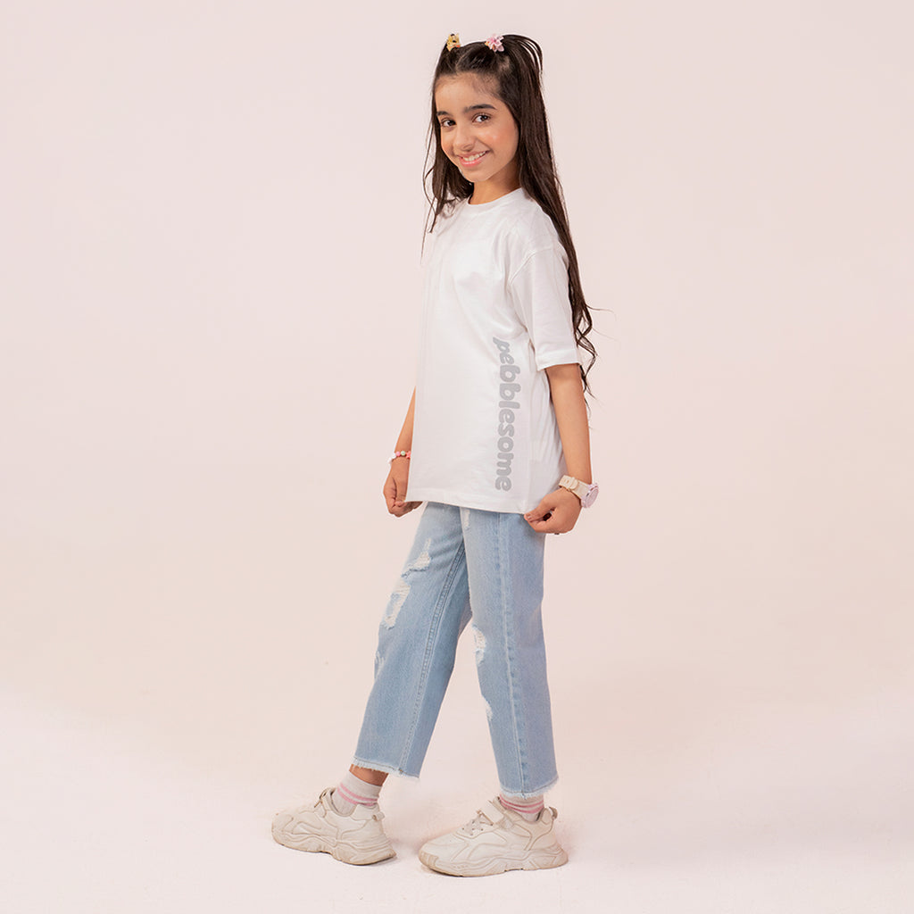 Boys oversized t-shirt White BTK-0013