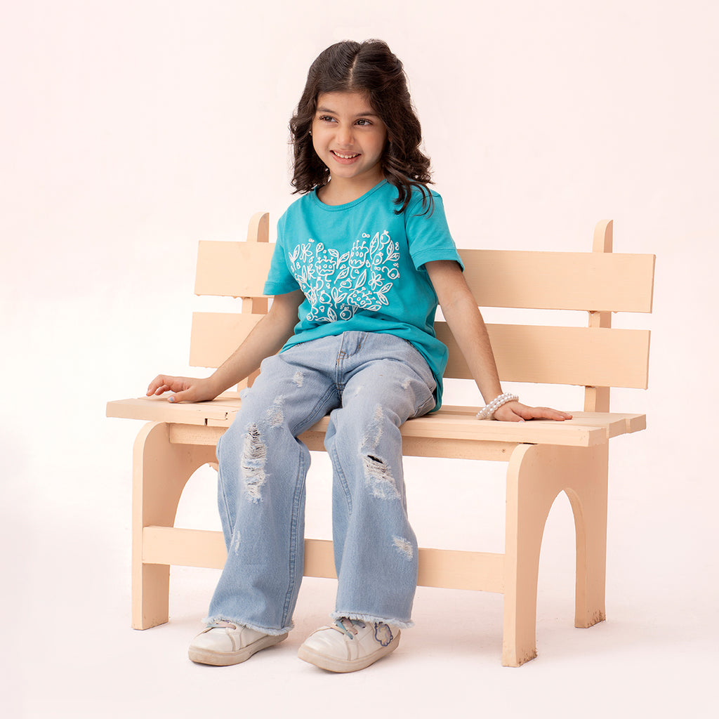 Girls straight fit jeans Light Blue GBD-0001