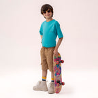 Boys turquoise oversized t-shirt BTK-0008