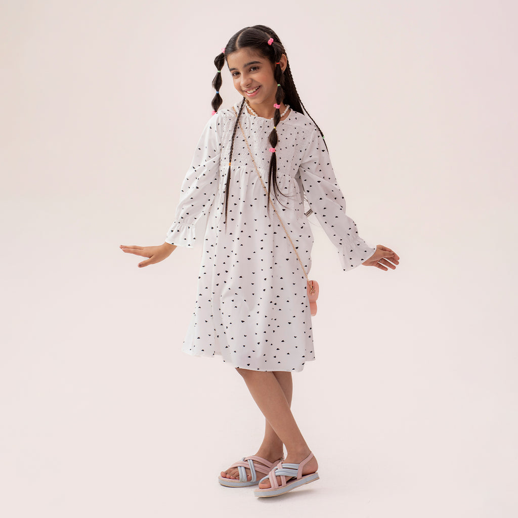 Girls white dress GTW-0008