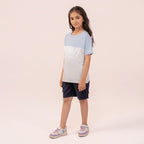 Girls white-sky blue t-shirt BTK-0010